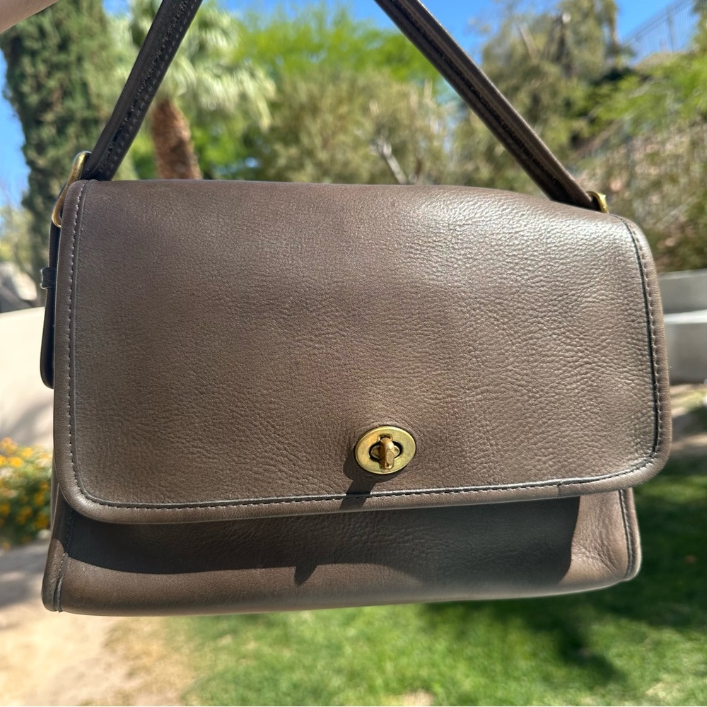 Vintage Coach Flannel Gray Spectator Bag 9796